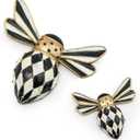MACKENZIE-CHILDS Set of 2 Decorative Magnets, Magnets for Refrigerator Decor, Courtly Check Bee