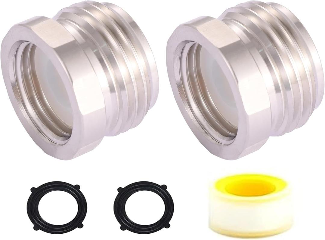 3/4" GHT Male X 1/2" NPT Female Connector 304 Stainless Steel Lead-Free Brass Tube To Garden Hose Connector Connection Hose Coupler Water Hose Adapter Garden Hose Adapter 2pcs C-3/4" GHT Male X 1/2" NPT Female