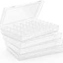 4 Pack Plastic Organizer Container Box, 36 Grids Clear Plastic Parts Organizer Box, for Beads, Art DIY, Crafts, Jewelry, Fishing Tackle with Label Stickers