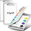 2 Pcs Aluminum 11'' x 17'' Clipboard with Storage Heavy Duty Metal Lightweight Form Holder with Capacity Clip 1 Compartment Clipboard for Student Teacher