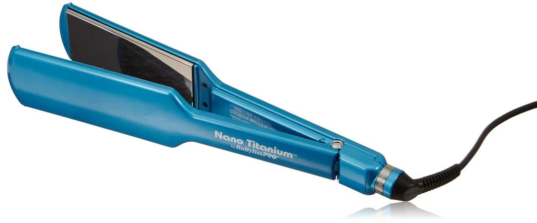 BabylissPRO Nano Titanium Ultra-Thin Hair Straightener, Professional Flat Iron For All Hair Types (2 Inch, Blue)