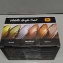 Nicpro Acrylic Paint Metallic, 6 Colors Gold, Silver, Copper, Brass, Bronze, DeepGold, 24oz/720ml Gold Leaf Paint, Non Toxic, Non Fading Paints for Art Painting, Handcrafts, Ideal for Multi-surface