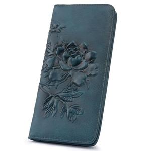 MEITRUE Slim 3D Printing Wallet Women, RFID Blocking PU Leather Bifold Women's Wallet with Zipper Coin Pocket