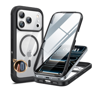 Miracase for iPhone 17 Pro Max Case 6.9" Full-Body Phone Case with Built-in Glass Screen Protector& Full Camera Protector, Camera Control [Magnetic with MagSafe] Drop Proof 17 ProMax Cover, Black