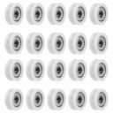 Uxcell 20pcs U608ZZ Nylon Pulley U-Groove Ball Bearing 8x30x10mm U Groove Roller Wheel (GCr15) Chrome Steel Bearings(White)