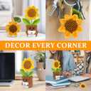 2 x Mini Sunflowers Positive Crochet, Ideal Thank You Gifts for Women Coworkers Personalized Thank You Gift Crochet Sunflower Teachers Custom Gift for Man Women Cheer Up Desk Office Sunflowers Decor
