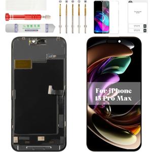 TFT for iPhone 15 Pro Max Screen for iPhone 15 Pro Max LCD Digitizer for iPhone 15 Pro Max Display Replacement Touch Assmebly A2849 A3105 A3106 A3108 Black