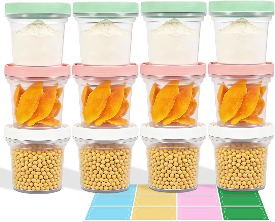 ASEVAT 12 Pack 10 oz Food Storage Containers with Twist Lids Leakproof BPA-Free Soup Containers, Microwave/Dishwasher Safe Freezer Containers for Meal Prep, Leftovers & Takeout