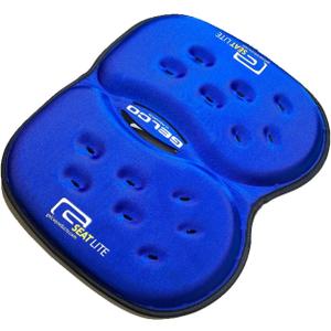 G Seat LITE Travel Gel Foam Cushion | Back Pain, Sciatica, Pressure Relief | Relieves Tailbone Discomfort, Promote Healthy Posture | Ergonomic Comfort | Car, Commute, Airplane and Travel - Blue