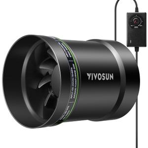 VIVOSUN 6" Inline Exhaust Fan & Speed Controller, Low Noise Workshop 345 CFM Duct Fan for HVAC Ventilation, Vent Booster Fan in Grow Tents, Basements, Bathrooms, Kitchens, Attics and 3D Printer