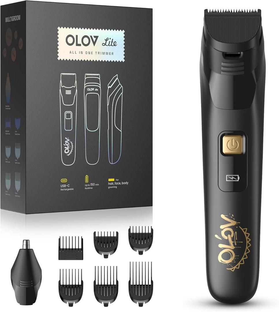 Electric Beard Trimmer for Men,Nose Hair Trimmer & Men's Electric Razor 10-in-1 Grooming Kit Cordless Shaver Gift-Ready for Men(Black)
