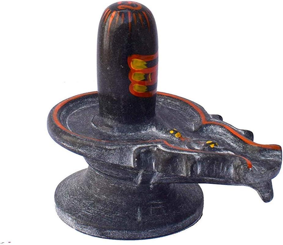Natural Stone Marble Lord Shiva Lingam Puja Idol Murti-Shiv Ling Idol Murti Sculpture (8 Inch)