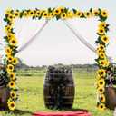 Uieke 3 Pack Artificial Sunflower Garland, 7.5ft/Strand Silk Sunflowers Hanging Vines Flowers with Green Leaves for Room Kitchen Garden Birthday Wedding Baby Shower Party Table Decor Large