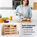 APSARAS USA 5 in 1 Bamboo Foil and Plastic Wrap Organizer for Kitchen Drawer, Ziplock Bag Organizer, Saran Wrap Dispenser with Cutter, Plastic Bag Organizer, Food Storage Bag Organization