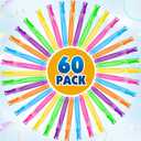 OCHIDO 60 Pcs Bubble Wand in 6 Colors, Bubble Wands Bulk for Kids Party Favors, Bubbles Party Favors for Summer Toys Gift, Indoor Outdoor Activity, Birthday Party, Wedding, Goodie Bags Stuffers