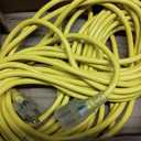 PlugSaf 50 FT 10 Gauge Outdoor Extension Cord with Multiple Outlets Yellow
