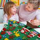 Srkmxzr Felt Christmas Tree for Toddlers, Felt Christmas Tree with Lights 28x40.9 Inch, 38Pcs DIY 3D Wall Hanging Christmas Trees for Toddler Baby Kid Child, Felt Craft Kits for Xmas Party Decor Gift