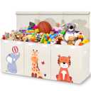Zebra Baby Toy Storage Organizer for Kids and Toddlers, 40" x 13.5" x 16.5" - Large Collapsible Toy Chest for Living Room - Box, Bin, Organizer for Boys and Girls, Extra Big (Safari Yellow)