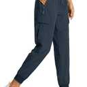 Libin Women's Cargo Joggers Lightweight Quick Dry Hiking Pants Athletic Lounge Casual Travel Petite/Regular/Tall (3X-Large, Navy)