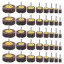 40 Pack 1/4" Abrasive Flap Wheel Sander Set, Rocaris 80 Grit Aluminum Oxide Flap Wheels Cylindrical Shape Sanding Wheel, 8 Sizes