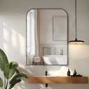 Bathroom Mirror, Wall Mirrors, Black Metal Framed Wall-Mounted Mirrors, Bathroom Vanity Mirror for Over Sink, Living Room, Bedroom, Entryway, 24x32 Inch, Black