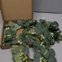 Artificial Summer Eucalyptus Wreath With Berries - 10 Inch Faux Cabinet Greenery for Front Door, Farmhouse Decor for All Seasons Indoor Outdoor Home, 3Pcs Big Berries