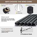 Wind Chimes Outside Deep Tone, 45 in WindChimes Large with 6 Heavy Tubes, Large Deep Tone Wind Chime Outdoor for Garden Hanging Dcor,Sympathy Gifts, Black