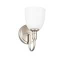 Ntsunxeko Vintage Traditional 1-Light Indoor Wall Sconce with Frosted Glass Bathroom Bedroom Hallway, 10.6" H x 5.3" W, Brushed Nickel