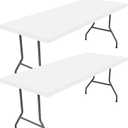 Moosfor Spandex 5 Foot Rectangle Table Cloth 2 Pack, Elastic Fitted Tablecloths for Picnic, Stretch Washable Patio Table Cover for Outdoor, Camping, Banquet and Parties (White, 36"x60")