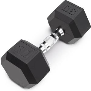Marcy Inspire Rubber Hex dumbbell  -  30lb, Single Marcy Inspire Rubber Hex dumbbell  -  30lb, Single