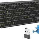 Bluetooth & 2.4GHz Wireless Keyboard, Ultra Quiet Low-Profile Compact Key Board for Windows/Mac, Silent Slim Keyboard's for PC, Laptop, Microsoft (Black) (Black Wireless Bluetooth Keyboard)