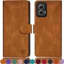 SUANPOT for Motorola Moto G Power 5G 2024 6.7" Wallet case with RFID Blocking Credit Card Holder,Flip Book PU Leather Protective Cover Women Men for Power 5G 2024 Phone case Light Coffee