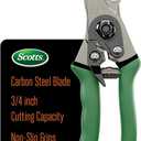 Scotts 8 in. Bypass Pruning Shears  1/2 in. Cutting Capacity; Gardening Hand Pruner with Sharp Carbon Steel Blade and Non-Slip Grip  Lightweight Garden Tool for Live Plants and Soft Stems