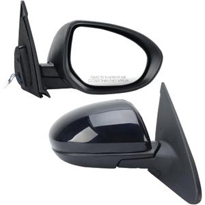 Passenger Right Side Mirror for Mazda 3 2010 2011 2012 2013 Manual Folding Paintable Power Side Door Rear View Mirror Assembly Set, Black