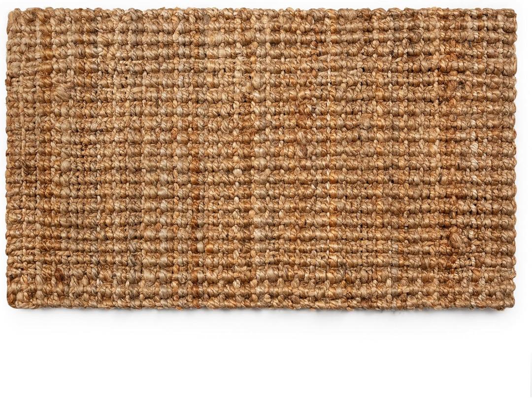 PLUS Haven Jute Doormat - Size: 17.5-Inches x 30-Inches - Pile Height: 1-Inch - Doormat Outdoor Entrance, Front Porch Door Mat, Easy to Clean Entry Mat, Outdoor and Indoor Uses, Home Decor