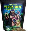 MADFLOW Unsmoked Organic Yerba Mate Loose Leaf 1.1 Lb. Mate Tea For Natural Energy, Focus and Flow. Resealable Packaging. For Brewing With Yerba Mate Cup or French Press. BB: 01/16/2027 