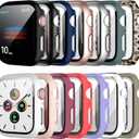 14 Pack Apple Watch Case with Tempered Glass Screen Protector for Apple Watch 42mm Series3/2/1,Anotch Full Coverage Hard PC Protective Cover HD Ultra-Thin Guard Bumper for iWatch 42mm Accessories