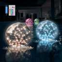 Solar Pool Lights Floating,Waterproof Magic LED Pool Decor with 7 Color Changing, Auto On/Off at Night,No Batteries Needed, Rechargeable for Outdoor Pools, Hot Tubs, Garden & Party Decor [2 Pack] (2 Pcs RGBW Ball Lights)