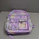 PRLINJSK Girls BackpackCute School Backpack for Girls Kids TeensKawaii Bookbag for Primary Elementary (Diamond Purple)