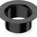 Hon&Guan 4 Inch Duct Connector, 4 Inch Duct Connector Flange Dryer Vent Connector For Heating Cooling Ventilation System, Plastic Dryer Vent Wall Plate -Black.