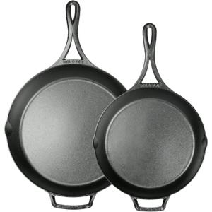 Lodge Blacklock Cast Iron Skillet Set, 10.25" & 12" - Triple Seasoned - Lightweight - Easy Cleanup - Premium Cookware