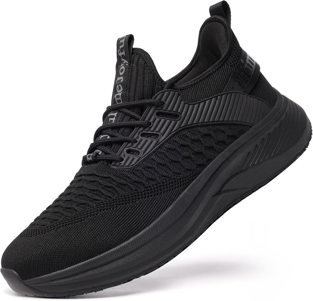 YINGCSM Mens Walking Shoes Range Sneaker Mesh Breathable Lightweight Running Shoe for Men Casual Fashion Workout Athletic Size 15 Black