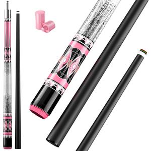 58" Professional Pool Cue, 2-Piece Billiard Stick 12.5mm Tip Low Deflection Pool Sticks,20oz Fiberglass Front & Maple Rear