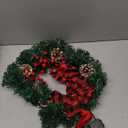 ATDAWN 3 Pack Mini Christmas Wreath, Lighted Christmas Front Door Wreath, Xmas Wreath for Holiday Christmas Party Decorations (Plaid Bow)