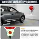 1 Pack Adjustable Garage Parking Sensor with LED Display No-Drill Parking Aid for Cars, SUVs & Pickups, Set Stop Distance 6"6 ft, Battery or USB Powered (White)