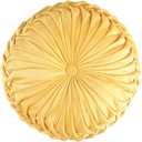 Baiyuruodie Round Velvet Pillow, Sofa Bed Bedroom Decorative Throw Pillow (38cm, Yellow) (1 Count (Pack of 1))