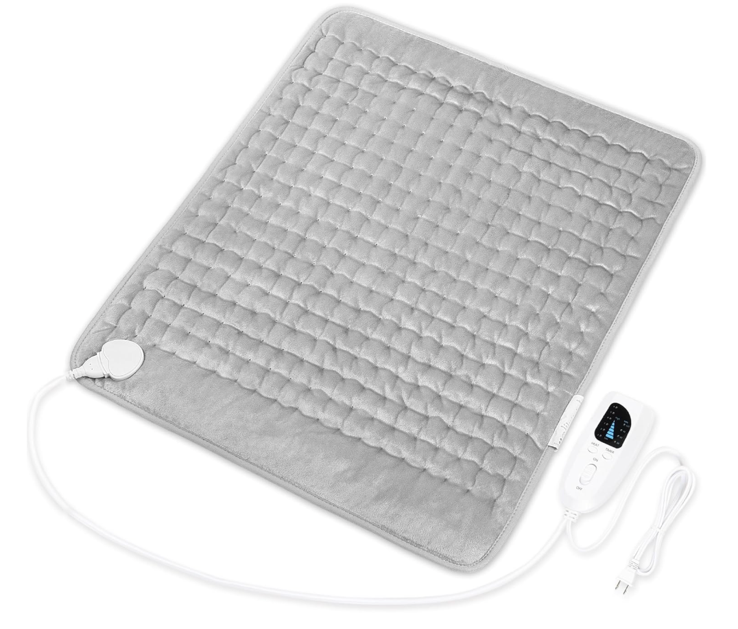 Deepsoon Heating Pad,Electric Heating Pads for Back,Neck,Moist Heating Pad for Abdomen Shoulder Knee Legs,Dry/Moist Heat&Auto Shut Off,Fathers Day Dad Gifts for Men Birthday,Light Gray,24x20 Inch