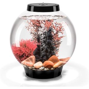 biOrb Classic 15 Complete Aquarium Set, Black, 4-Gallon Aquarium with Red Stone River Dcor and White LED Light