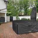 ULTCOVER 600D Tough Canvas Heavy Duty Square Patio Table and Chair Cover - Waterproof Outdoor General Purpose Furniture Covers 86 inch, Black