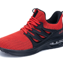 GOOBON Mens Running Trainers Air Cushion Tennis Walking Shoes Lightweight Breathable Fashion Sneakers for Jogging Gym BlackRed (Size 9)